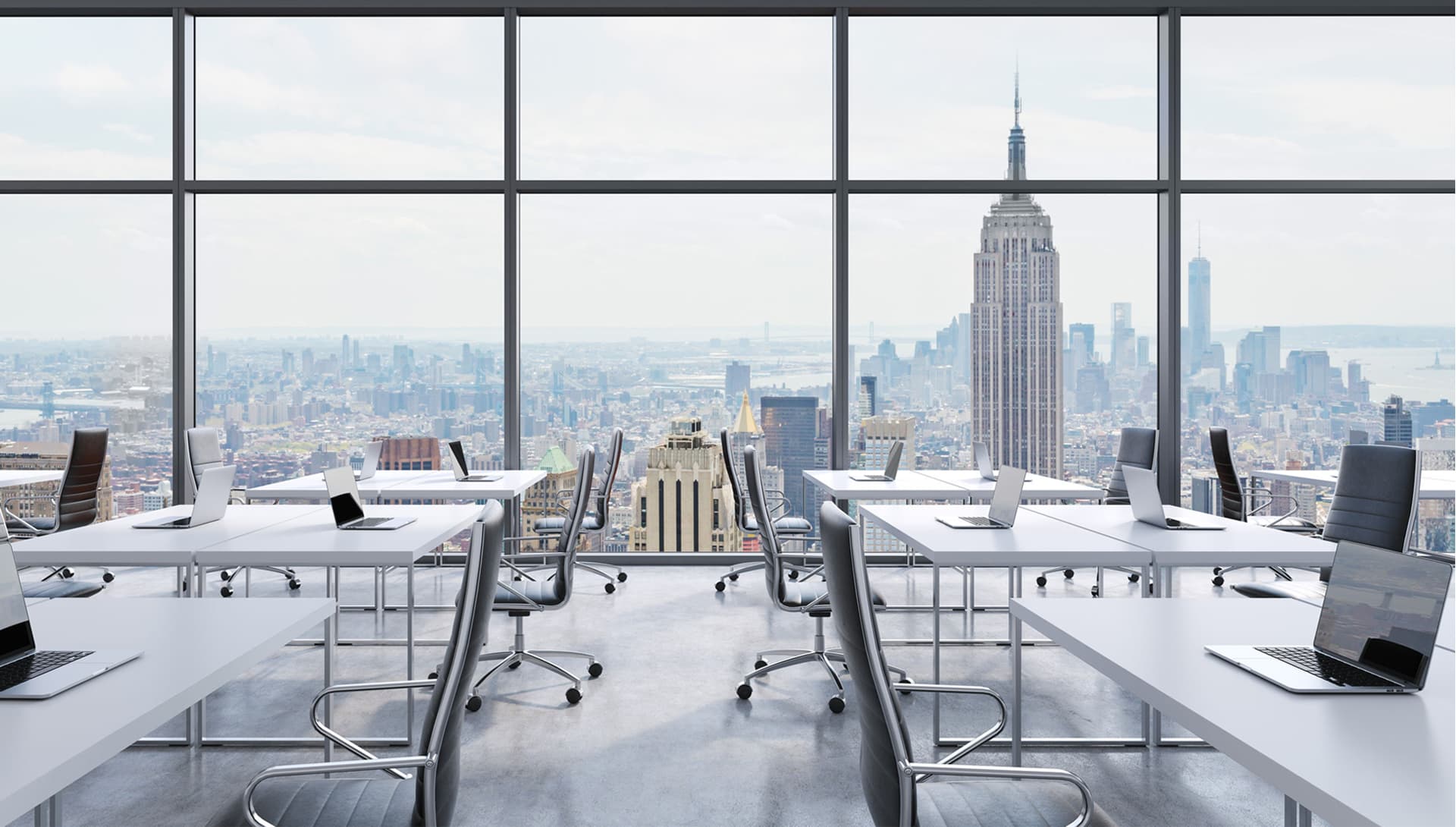 Modern office space being cleaned